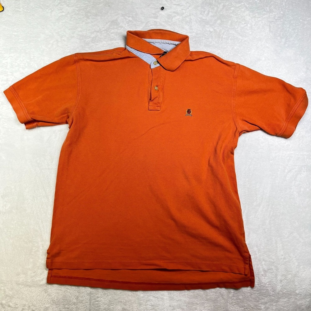 Tommy Hilfiger Polo Shirt Men's Orange Short Sleeve Sports Golf Classic - XL